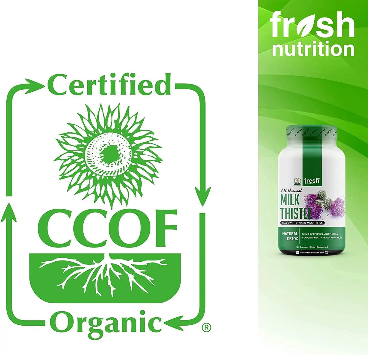 FRESH NUTRITION - Fresh Nutrition Milk Thistle Organic 2000Mg. 120 Capsulas - The Red Vitamin MX - Suplementos Alimenticios - {{ shop.shopifyCountryName }}