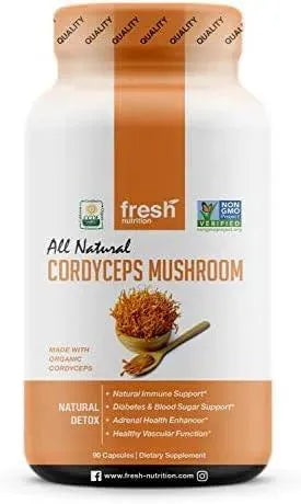 FRESH NUTRITION - Fresh Nutrition Organic Cordyceps Mushrooms 1500Mg. 90 Capsulas - The Red Vitamin MX - Suplementos Alimenticios - {{ shop.shopifyCountryName }}