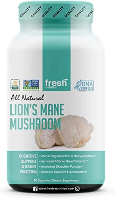 FRESH NUTRITION - Fresh Nutrition Organic Lions Mane Mushroom 90 Capsulas - The Red Vitamin MX - Suplementos Alimenticios - {{ shop.shopifyCountryName }}