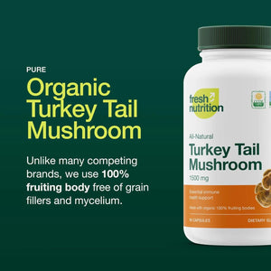 FRESH NUTRITION - Fresh Nutrition Organic Turkey Tail Mushroom Extract 1500Mg. 90 Capsulas - The Red Vitamin MX - Suplementos Alimenticios - {{ shop.shopifyCountryName }}