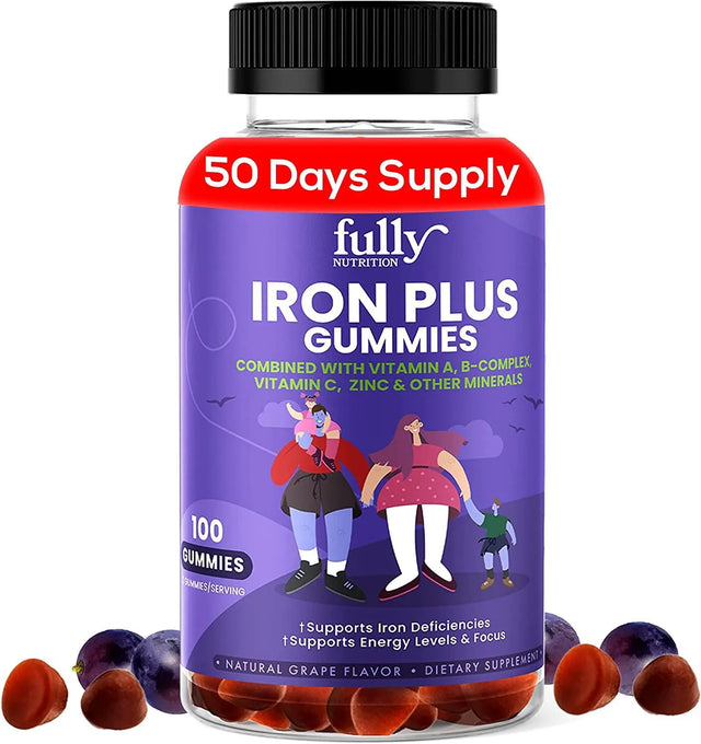 FULLY NUTRITION - Fully Nutrition Iron Gummies Supplement 100 Gomitas - The Red Vitamin MX - Suplementos Alimenticios - {{ shop.shopifyCountryName }}