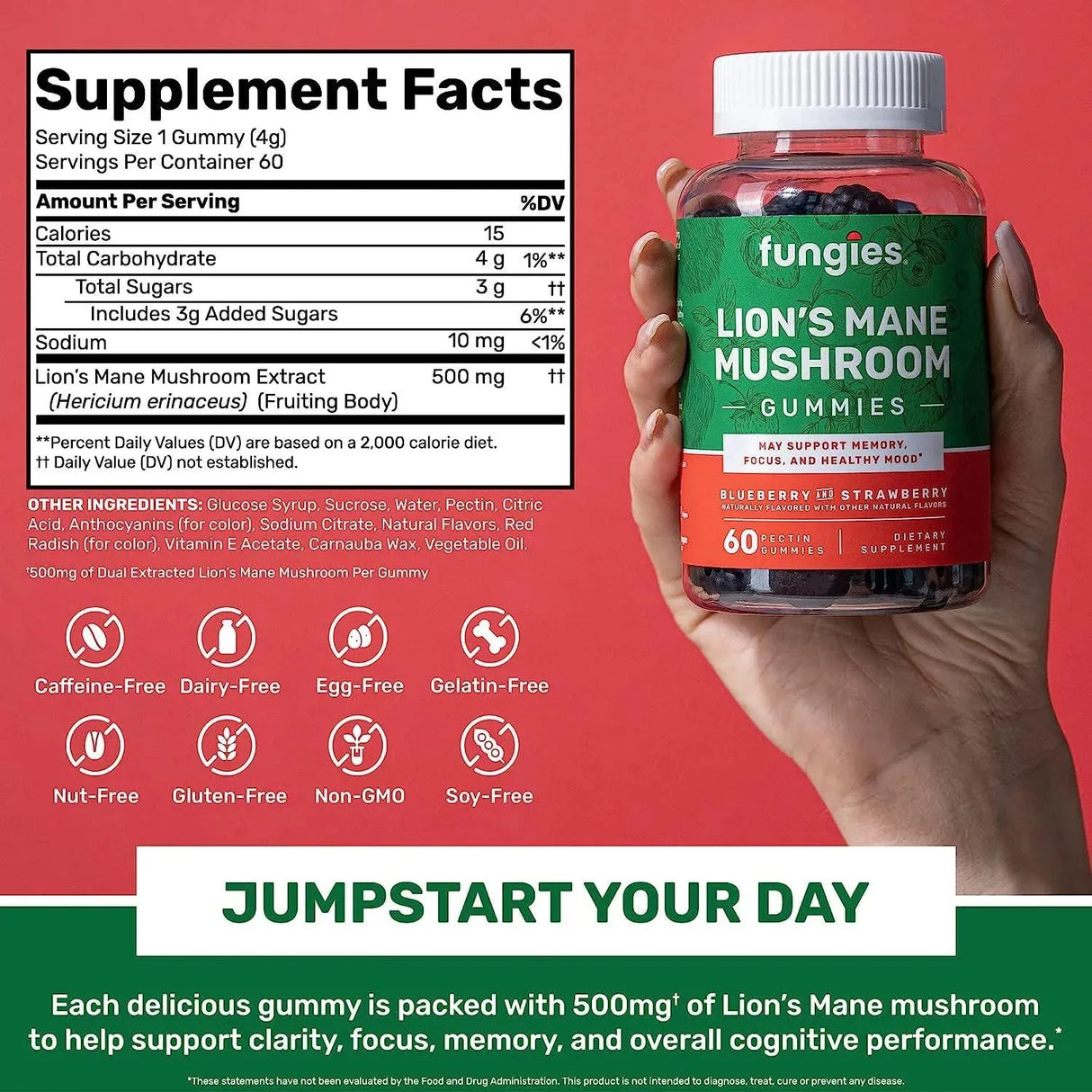 FUNGIES - Fungies Lion's Mane Mushroom Brain Health Gummies 60 Gomitas - The Red Vitamin MX - Suplementos Alimenticios - {{ shop.shopifyCountryName }}