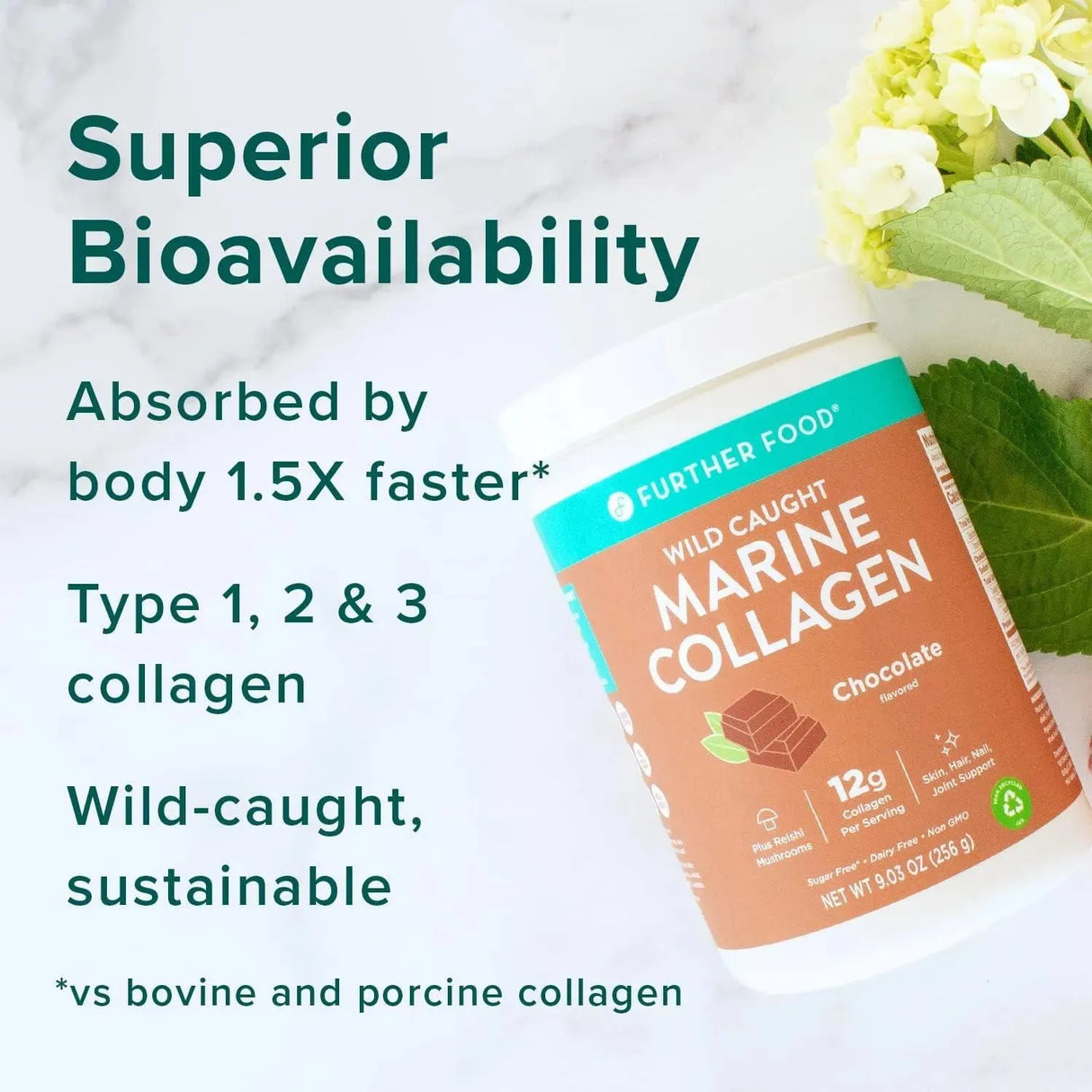 FURTHER FOOD - Further Food Chocolate Marine Collagen Peptides Powder 256Gr. - The Red Vitamin MX - Suplementos Alimenticios - {{ shop.shopifyCountryName }}