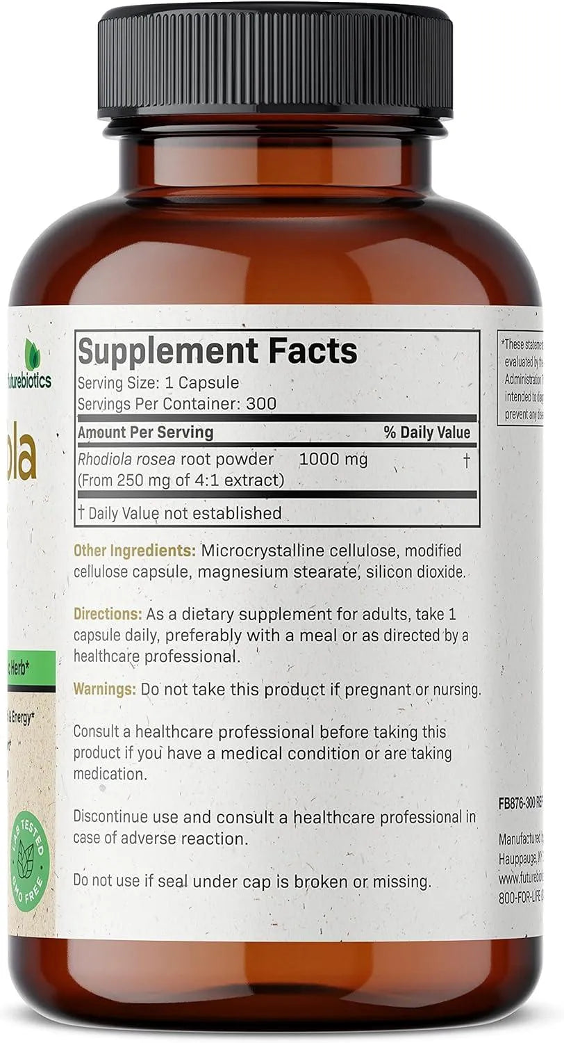 FUTUREBIOTICS - Futurebiotics Rhodiola Rosea 1000Mg. 300 Capsulas - The Red Vitamin MX - Suplementos Alimenticios - {{ shop.shopifyCountryName }}