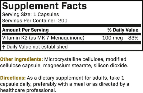 FUTUREBIOTICS - Futurebiotics Vitamin K2 as MK-7 100mcg 200 Capsulas - The Red Vitamin MX - Suplementos Alimenticios - {{ shop.shopifyCountryName }}