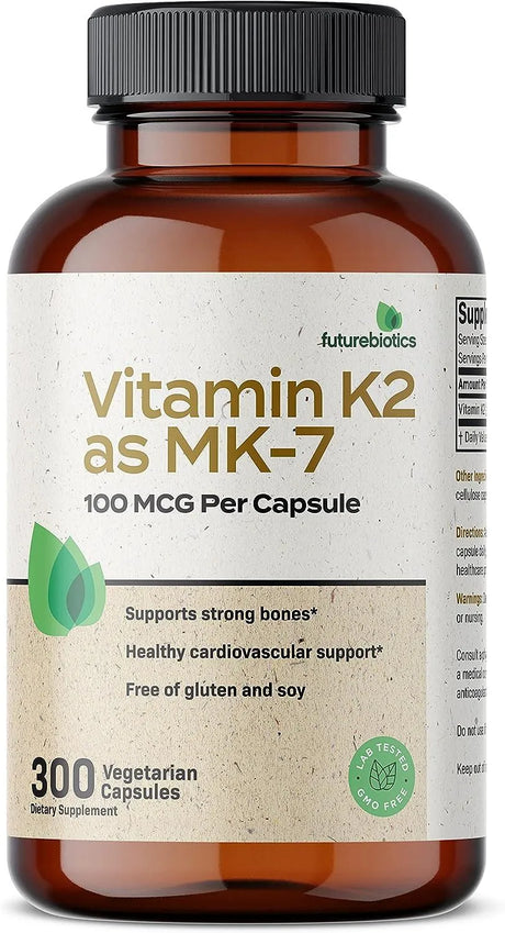 FUTUREBIOTICS - Futurebiotics Vitamin K2 as MK-7 100mcg 300 Capsulas - The Red Vitamin MX - Suplementos Alimenticios - {{ shop.shopifyCountryName }}