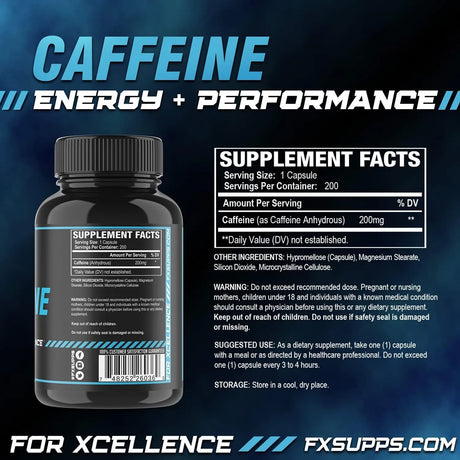 FX SUPPS - Fx Supps Caffeine 200Mg. 200 Capsulas 2 Pack - The Red Vitamin MX - Suplementos Alimenticios - {{ shop.shopifyCountryName }}