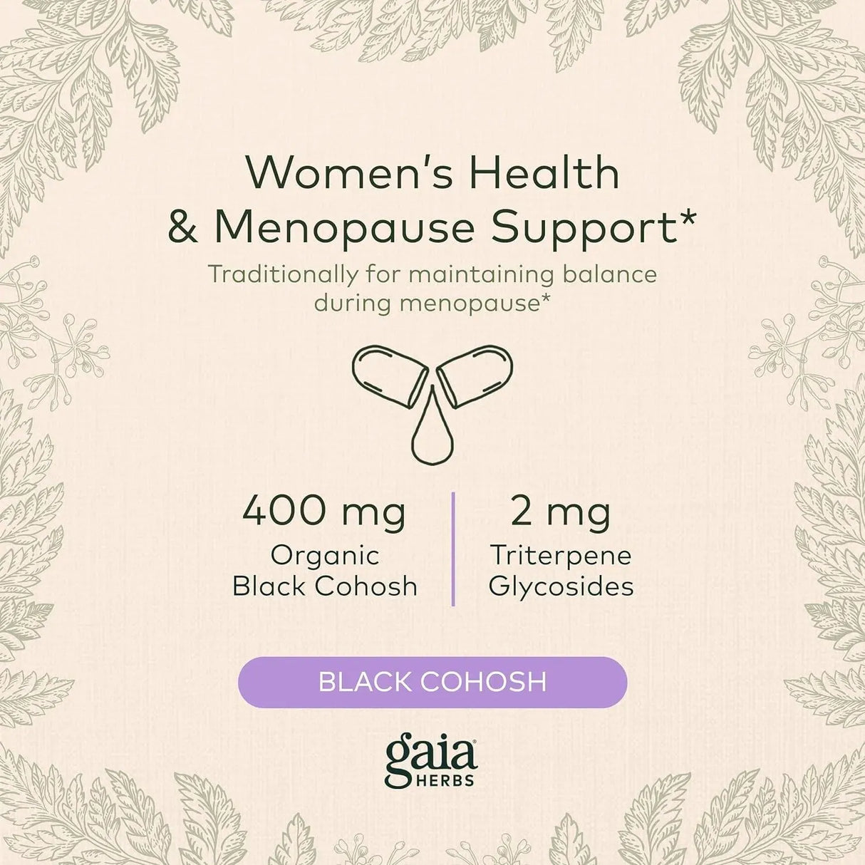 GAIA HERBS - Gaia Herbs Black Cohosh 60 Capsulas - The Red Vitamin MX - Suplementos Alimenticios - {{ shop.shopifyCountryName }}