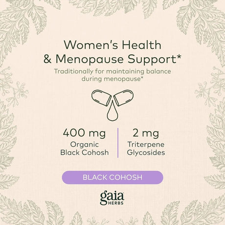 GAIA HERBS - Gaia Herbs Black Cohosh 60 Capsulas - The Red Vitamin MX - Suplementos Alimenticios - {{ shop.shopifyCountryName }}