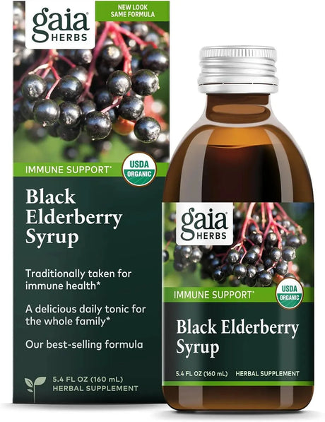 GAIA HERBS - Gaia Herbs Black Elderberry Syrup 160Ml. - The Red Vitamin MX - Suplementos Alimenticios - {{ shop.shopifyCountryName }}