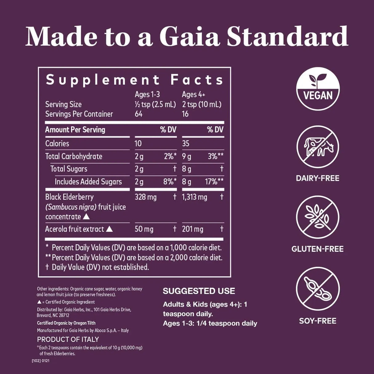 GAIA HERBS - Gaia Herbs Black Elderberry Syrup 160Ml. - The Red Vitamin MX - Suplementos Alimenticios - {{ shop.shopifyCountryName }}