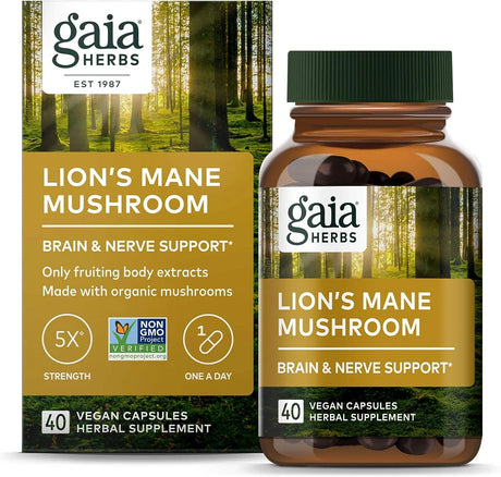 GAIA HERBS - Gaia Herbs Lion’s Mane Mushroom 40 Capsulas - The Red Vitamin MX - Suplementos Alimenticios - {{ shop.shopifyCountryName }}