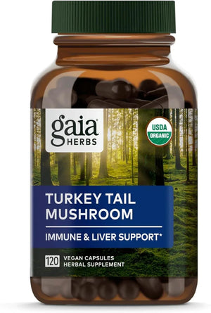 GAIA HERBS - Gaia Herbs Turkey Tail Mushroom 120 Capsulas - The Red Vitamin MX - Suplementos Alimenticios - {{ shop.shopifyCountryName }}