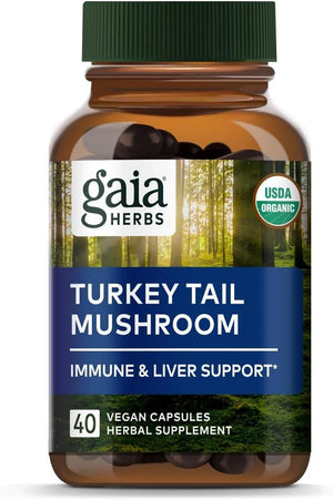 GAIA HERBS - Gaia Herbs Turkey Tail Mushroom 40 Capsulas - The Red Vitamin MX - Suplementos Alimenticios - {{ shop.shopifyCountryName }}