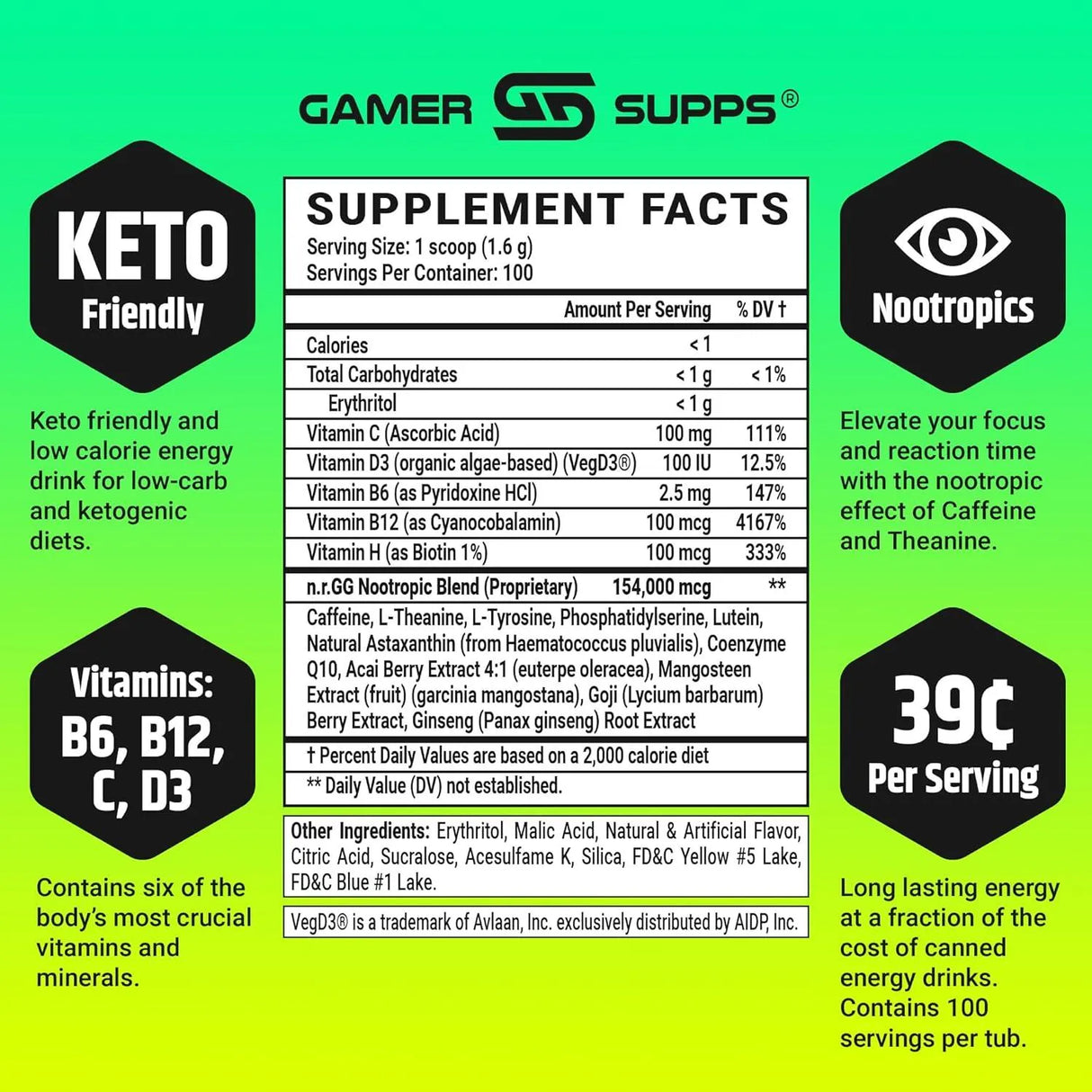 GAMER SUPPS - Gamer Supps GG Energy Gaming Energy and Nootropic Blend 160Gr. - The Red Vitamin MX - Suplementos Alimenticios - {{ shop.shopifyCountryName }}