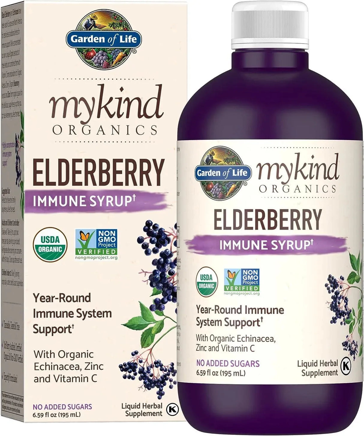 GARDEN OF LIFE - Garden of Life Mykind Organics Elderberry Immune Syrup 195Ml. - The Red Vitamin MX - Suplementos Alimenticios - {{ shop.shopifyCountryName }}