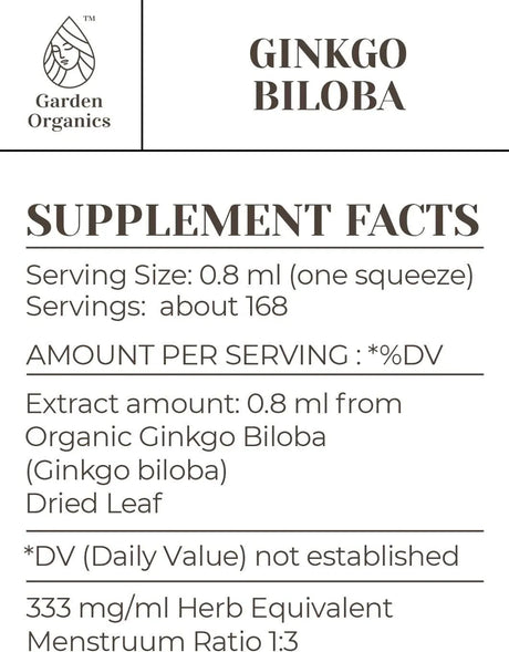 GARDEN ORGANICS - Garden Organics - Ginkgo Biloba Alcohol-Free Extract 2 Fl. Oz. - The Red Vitamin MX - Suplementos Alimenticios - {{ shop.shopifyCountryName }}