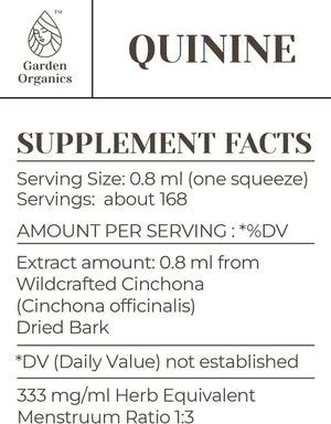 GARDEN ORGANICS - Garden Organics Quinine Natural Tincture Extract 4 Fl.Oz. - The Red Vitamin MX - Suplementos Alimenticios - {{ shop.shopifyCountryName }}