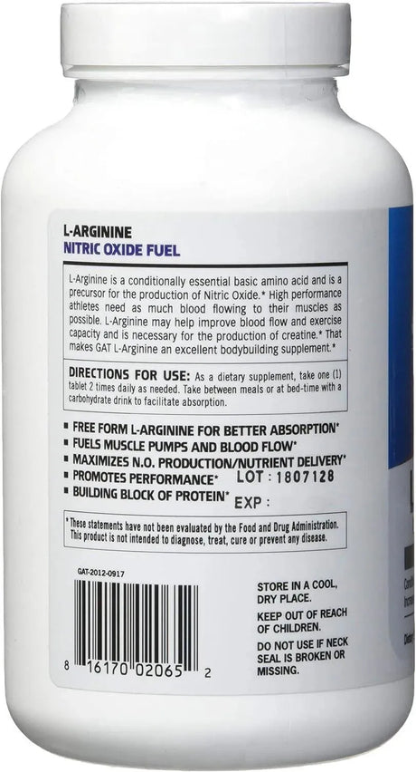 GAT SPORT - GAT Sport L-Arginine 180 Tabletas - The Red Vitamin MX - Suplementos Alimenticios - {{ shop.shopifyCountryName }}
