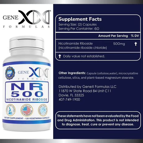 GENEX FORMULAS - GENEX NR Nicotinamide Riboside 500Mg. 120 Capsulas - The Red Vitamin MX - Suplementos Alimenticios - {{ shop.shopifyCountryName }}