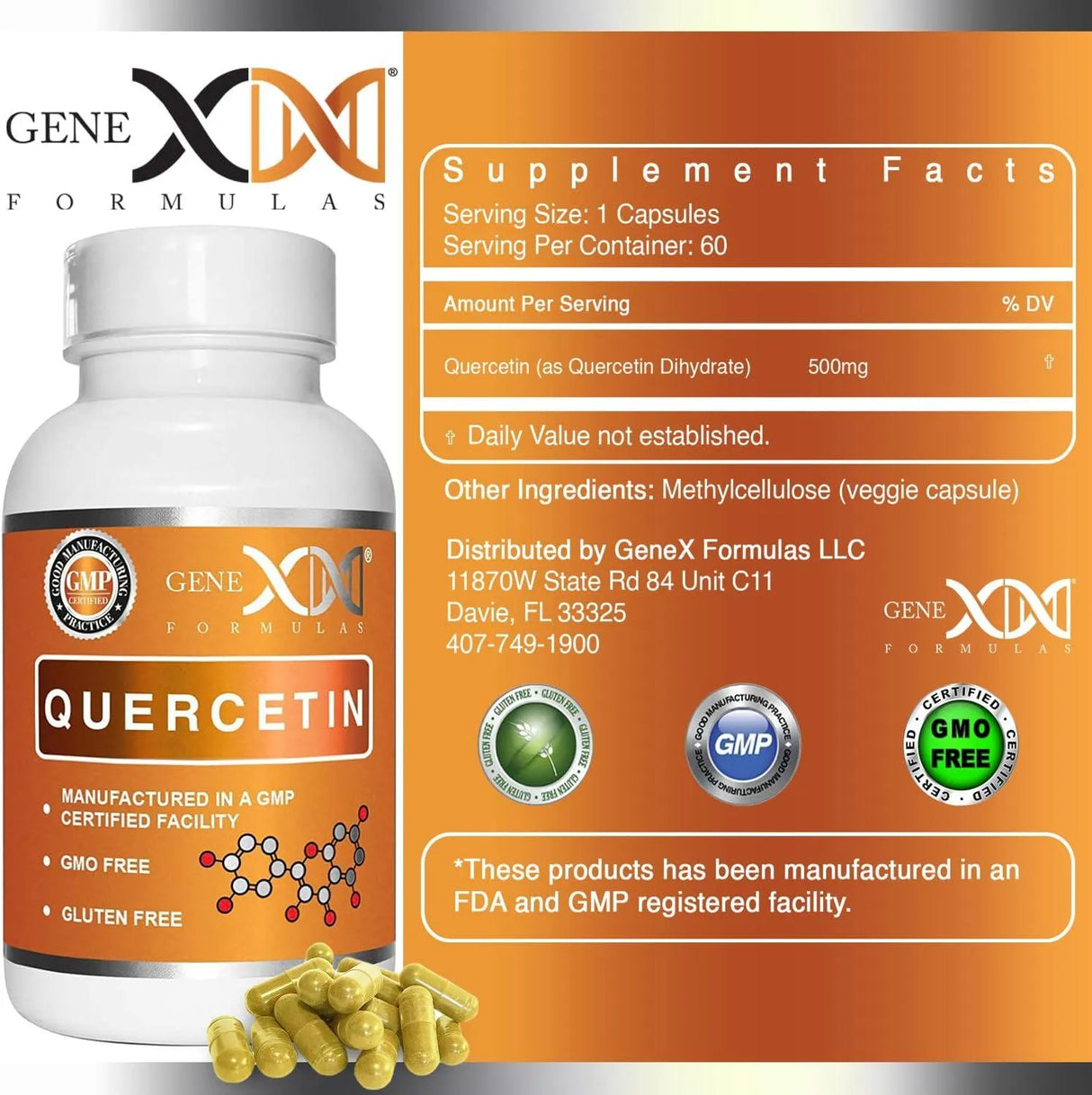 GENEX FORMULAS - GENEX Quercetin 500Mg. Supplement 60 capsulas - The Red Vitamin MX - Suplementos Alimenticios - {{ shop.shopifyCountryName }}