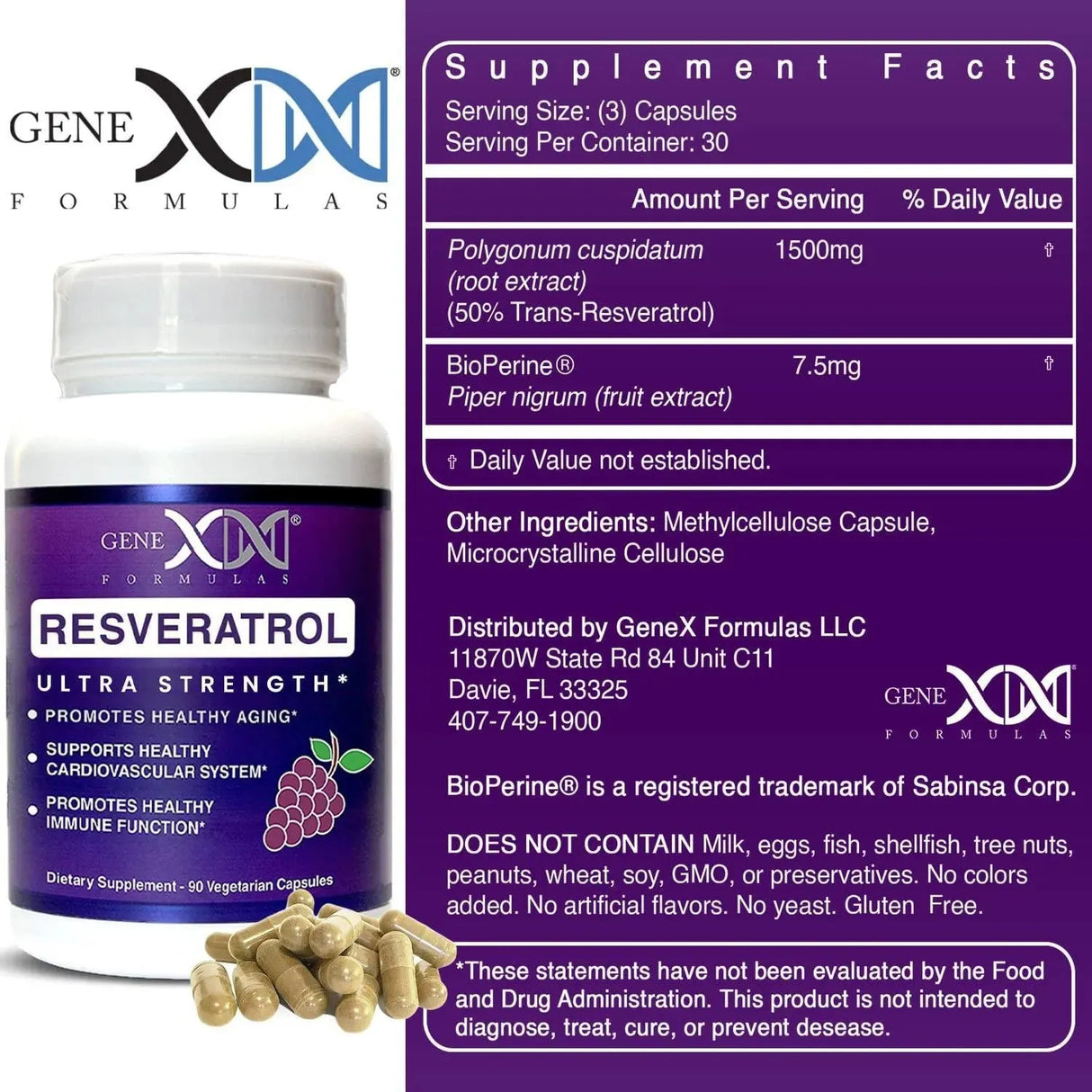 GENEX FORMULAS - GENEX Resveratrol Supplement Japanese Knotweed 1500Mg. 90 Capsulas - The Red Vitamin MX - Suplementos Alimenticios - {{ shop.shopifyCountryName }}