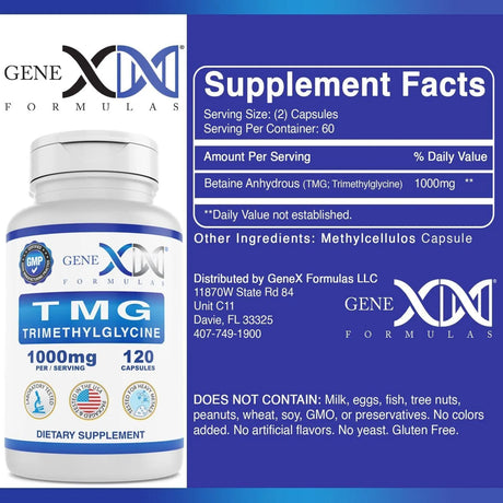 GENEX FORMULAS - GENEX TMG 1000mg 120 Capsulas - The Red Vitamin MX - Suplementos Alimenticios - {{ shop.shopifyCountryName }}