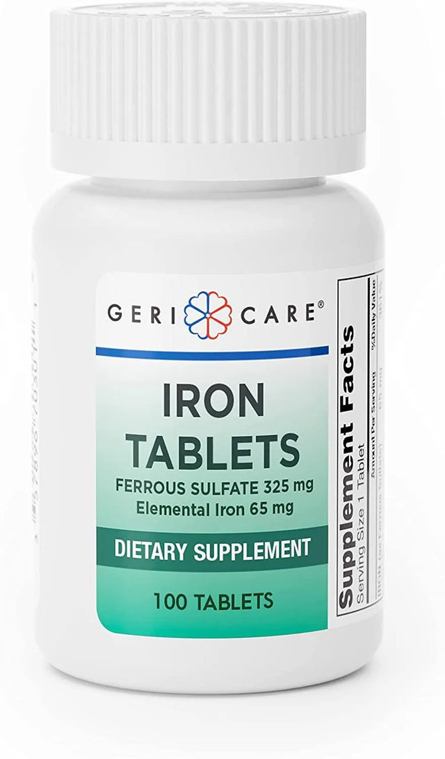 GERI CARE - GeriCare Iron Tablets 325Mg. 100 Tabletas - The Red Vitamin MX - Suplementos Alimenticios - {{ shop.shopifyCountryName }}