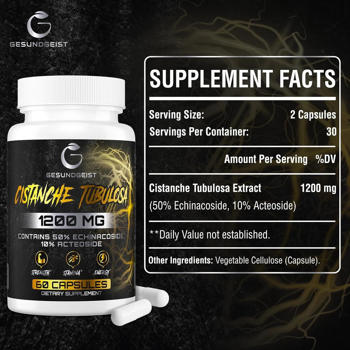 GESUNDGEIST - Gesundgeist Cistanche Tubulosa Extract 1200Mg. 60 Capsulas - The Red Vitamin MX - Suplementos Alimenticios - {{ shop.shopifyCountryName }}