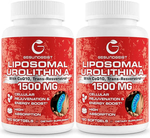 GESUNDGEIST - Gesundgeist Liposomal Urolithin A 1500Mg. 120 Capsulas Blandas 2 Pack - The Red Vitamin MX - Suplementos Alimenticios - {{ shop.shopifyCountryName }}