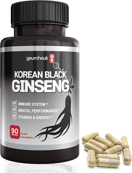 GEUMHEUK - GeumHeuk Korean Black Panax Ginseng 1000Mg. 90 Capsulas - The Red Vitamin MX - Suplementos Alimenticios - {{ shop.shopifyCountryName }}