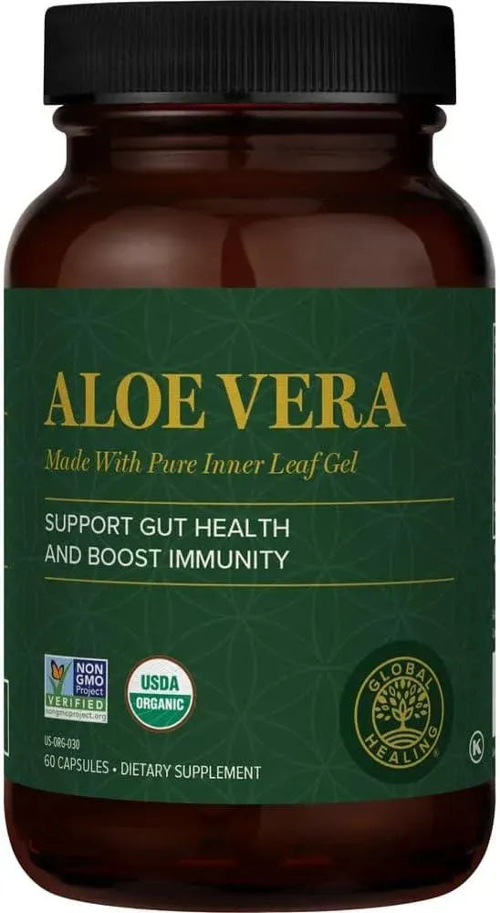 GLOBAL HEALING CENTER - Global Healing Aloe Vera Bio-Active Organic Leaf 60 Capsulas - The Red Vitamin MX - Suplementos Alimenticios - {{ shop.shopifyCountryName }}