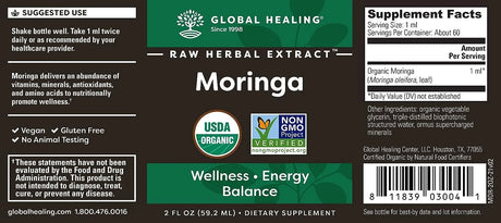 GLOBAL HEALING CENTER - Global Healing Center Organic Moringa Oleifera Extract 2 Fl. Oz. - The Red Vitamin MX - Suplementos Alimenticios - {{ shop.shopifyCountryName }}