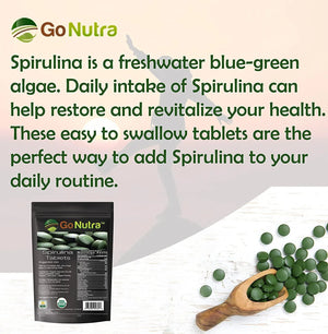 GO NUTRA - Go Nutra Organic Spirulina Tablets 3000Mg. 720 Tabletas - The Red Vitamin MX - Suplementos Alimenticios - {{ shop.shopifyCountryName }}