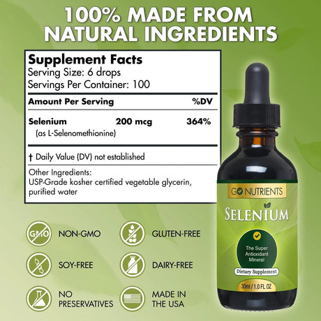 GO NUTRIENTS - Go Nutrients Selenium 200mcg 30Ml. - The Red Vitamin MX - Suplementos Alimenticios - {{ shop.shopifyCountryName }}