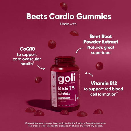 GOLI NUTRITION - Goli Nutrition Beets Cardio Gummies 60 Gomitas - The Red Vitamin MX - Suplementos Alimenticios - {{ shop.shopifyCountryName }}