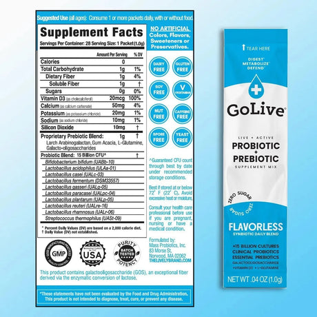 GOLIVE - GoLIVE PROBIOTIC + PREBIOTIC SYNBIOTIC POWDER BLEND 28 Paquetes - The Red Vitamin MX - Suplementos Alimenticios - {{ shop.shopifyCountryName }}