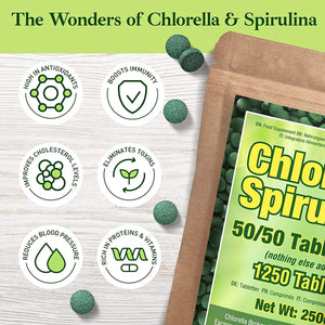 GOOD NATURED - Good Natured Premium Chlorella Spirulina 1250 Tabletas - The Red Vitamin MX - Suplementos Alimenticios - {{ shop.shopifyCountryName }}