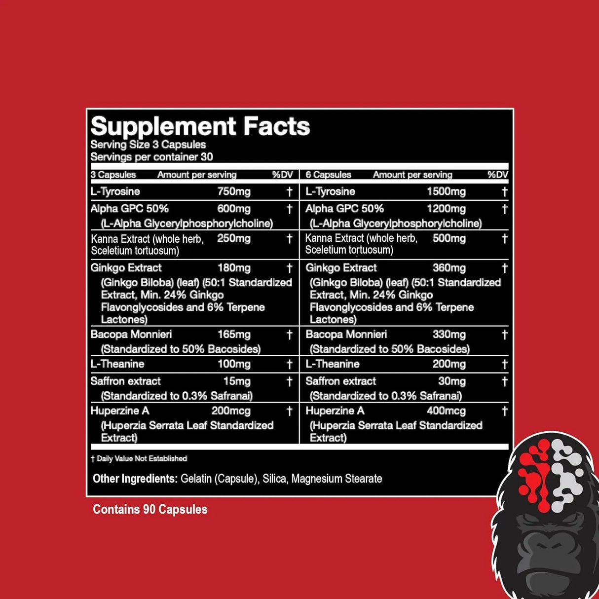 GORILLA MIND - Gorilla Mind Smooth Nootropic Formula 90 Capsulas - The Red Vitamin MX - Suplementos Alimenticios - {{ shop.shopifyCountryName }}