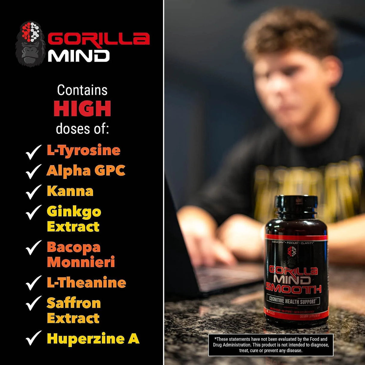 GORILLA MIND - Gorilla Mind Smooth Nootropic Formula 90 Capsulas - The Red Vitamin MX - Suplementos Alimenticios - {{ shop.shopifyCountryName }}