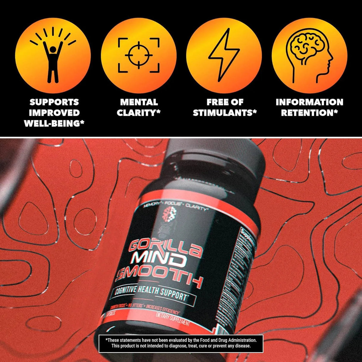 GORILLA MIND - Gorilla Mind Smooth Nootropic Formula 90 Capsulas - The Red Vitamin MX - Suplementos Alimenticios - {{ shop.shopifyCountryName }}