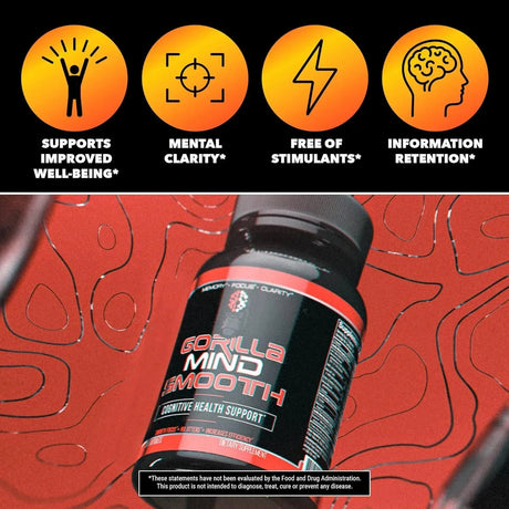 GORILLA MIND - Gorilla Mind Smooth Nootropic Formula 90 Capsulas - The Red Vitamin MX - Suplementos Alimenticios - {{ shop.shopifyCountryName }}