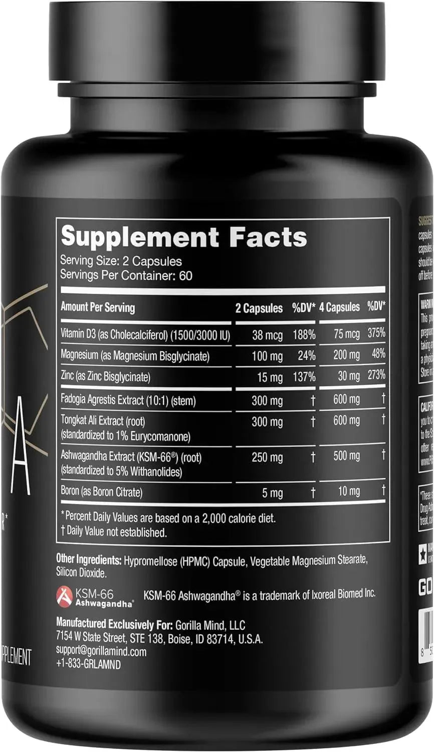 GORILLA MIND - Gorilla Mind Tongkat Ali and Fadogia Agrestis Extract 120 Capsulas - The Red Vitamin MX - Suplementos Alimenticios - {{ shop.shopifyCountryName }}