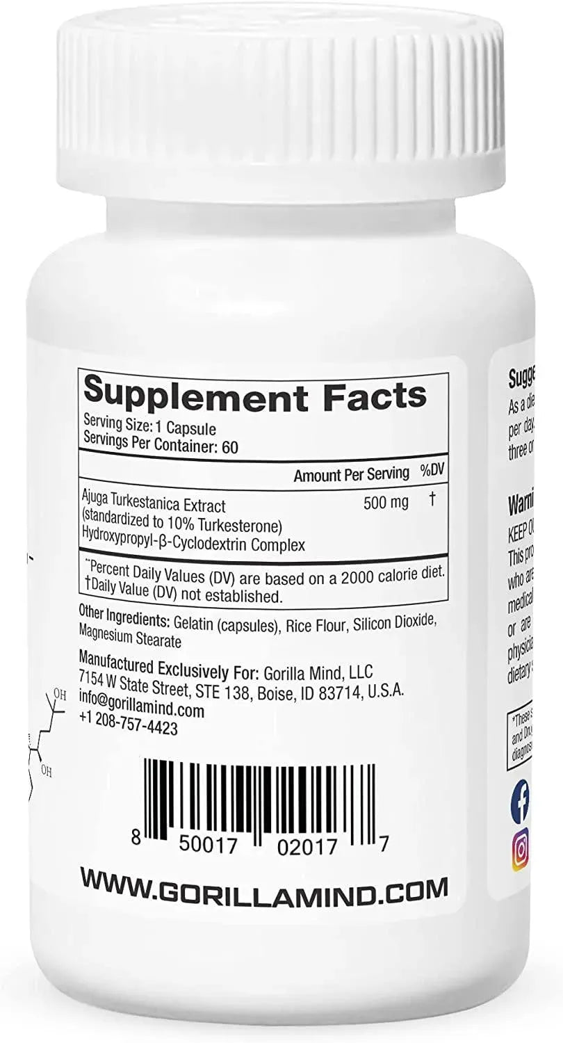 GORILLA MIND - Gorilla Mind Turkesterone 500Mg. 60 Capsulas - The Red Vitamin MX - Suplementos Alimenticios - {{ shop.shopifyCountryName }}