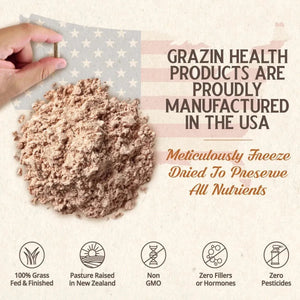 GRAZIN HEALTH - Grazin Health Grass Fed Beef Liver from New Zealand 3000Mg. 180 Capsulas - The Red Vitamin MX - Suplementos Alimenticios - {{ shop.shopifyCountryName }}