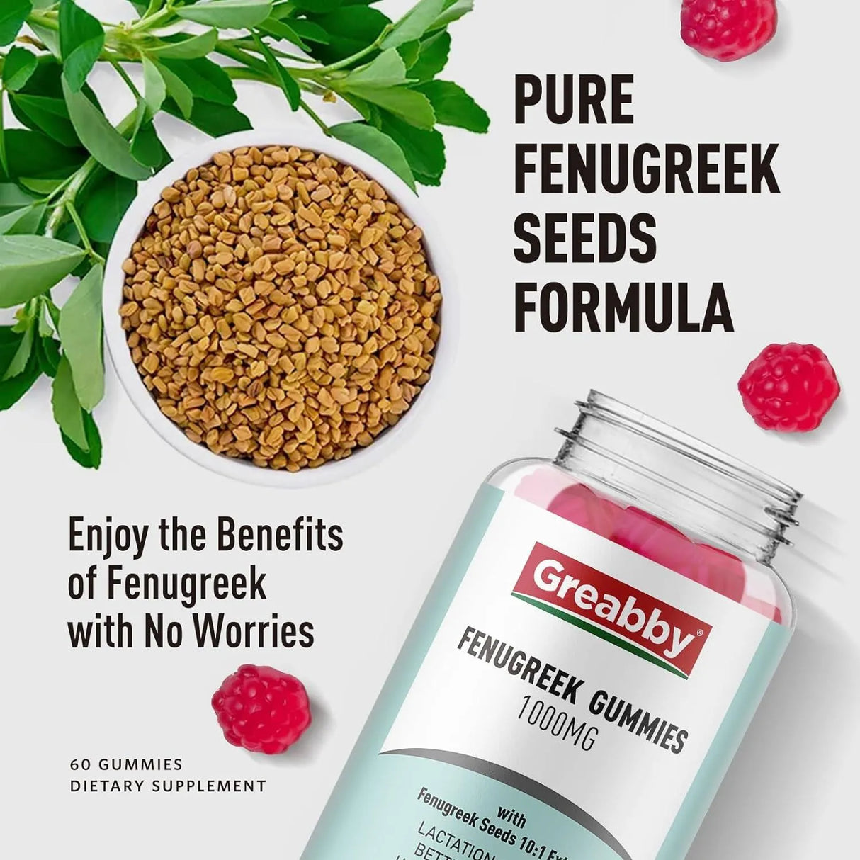 GREABBY - Greabby Fenugreek Gummies 1000Mg. 60 Gomitas - The Red Vitamin MX - Suplementos Alimenticios - {{ shop.shopifyCountryName }}