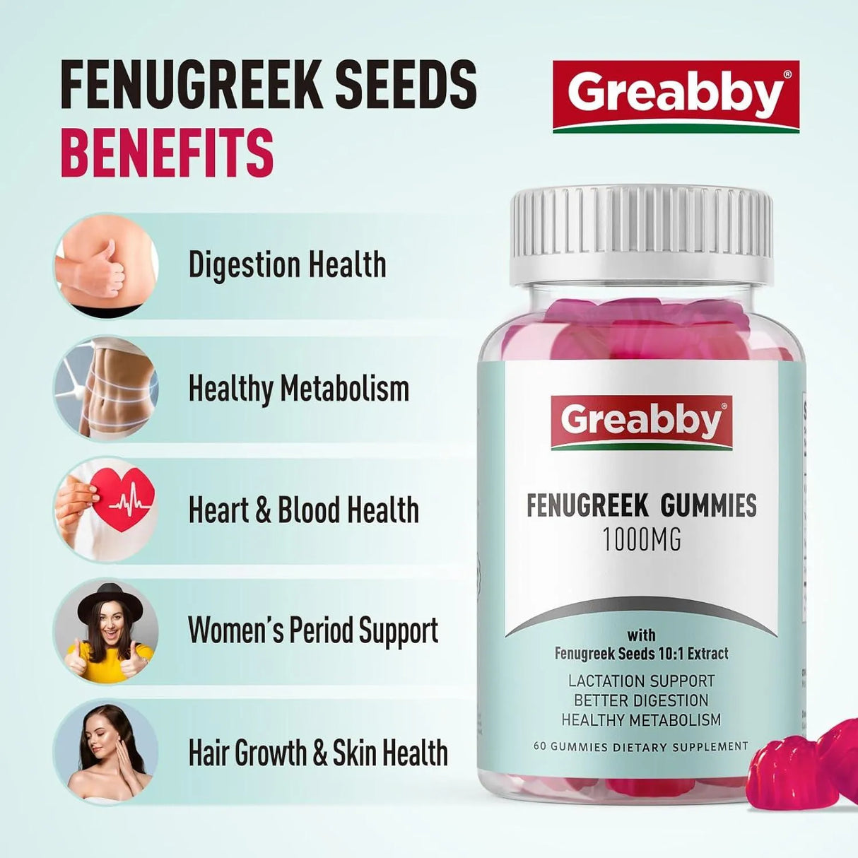 GREABBY - Greabby Fenugreek Gummies 1000Mg. 60 Gomitas - The Red Vitamin MX - Suplementos Alimenticios - {{ shop.shopifyCountryName }}