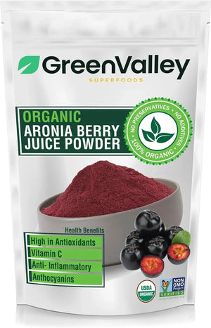 GREEN VALLEY SUPERFOODS - Green Valley Superfoods Organic Aronia Berry Juice Chokeberry Powder 12 Oz. - The Red Vitamin MX - Suplementos Alimenticios - {{ shop.shopifyCountryName }}