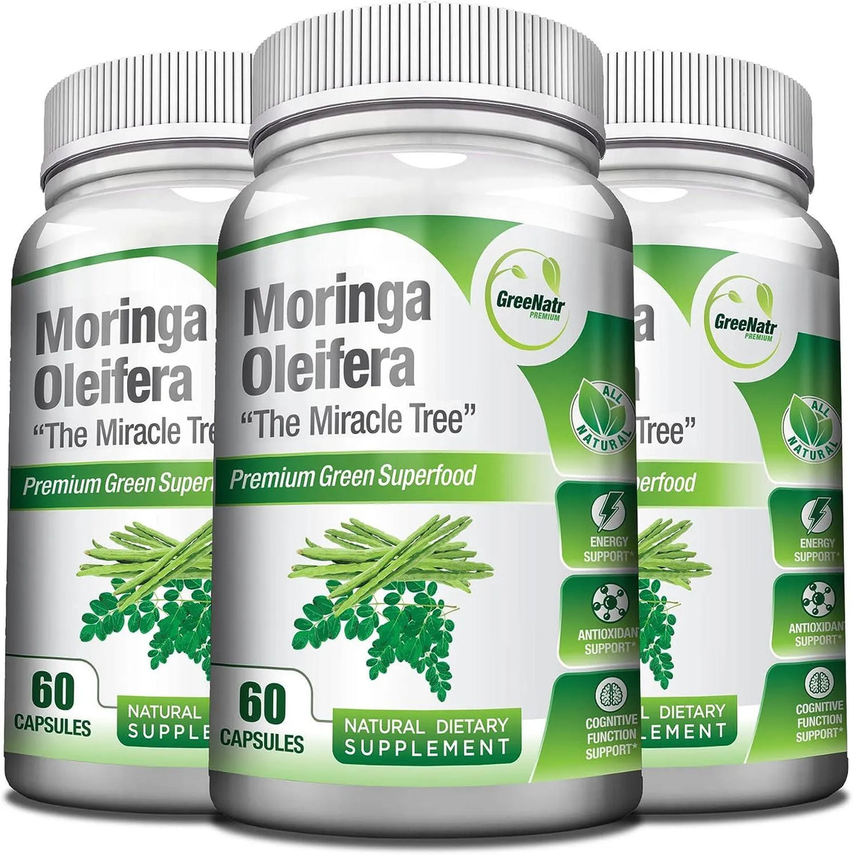 GREENATR - GreeNatr Pure Moringa Oleifera Leaf Extract Veggie 1000Mg. 60 Capsulas 3 Pack - The Red Vitamin MX - Suplementos Alimenticios - {{ shop.shopifyCountryName }}