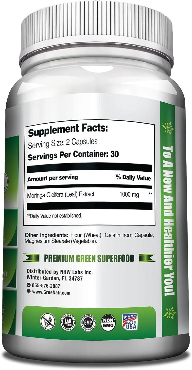 GREENATR - GreeNatr Pure Moringa Oleifera Leaf Extract Veggie 1000Mg. 60 Capsulas 3 Pack - The Red Vitamin MX - Suplementos Alimenticios - {{ shop.shopifyCountryName }}